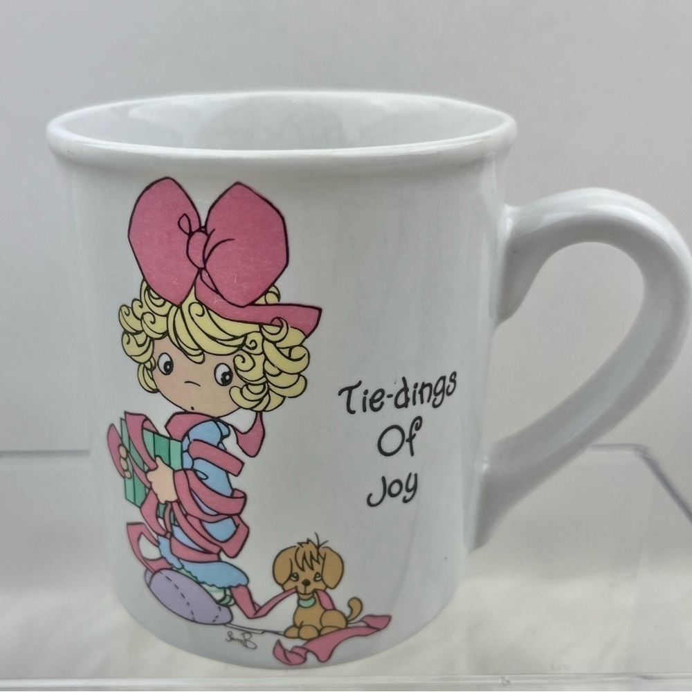 1994 Precious Moments "Tie-dings Of Joy" Coffee Cup Mug Holiday Vintage